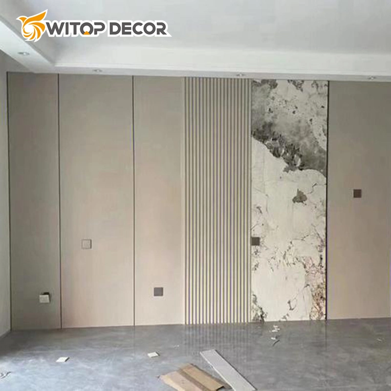 1.22*2.44m Plastic Sheet Bamboo Charcoal Fiber Board Wood Veneer Wall Panels for Home Hotel Office School Interior