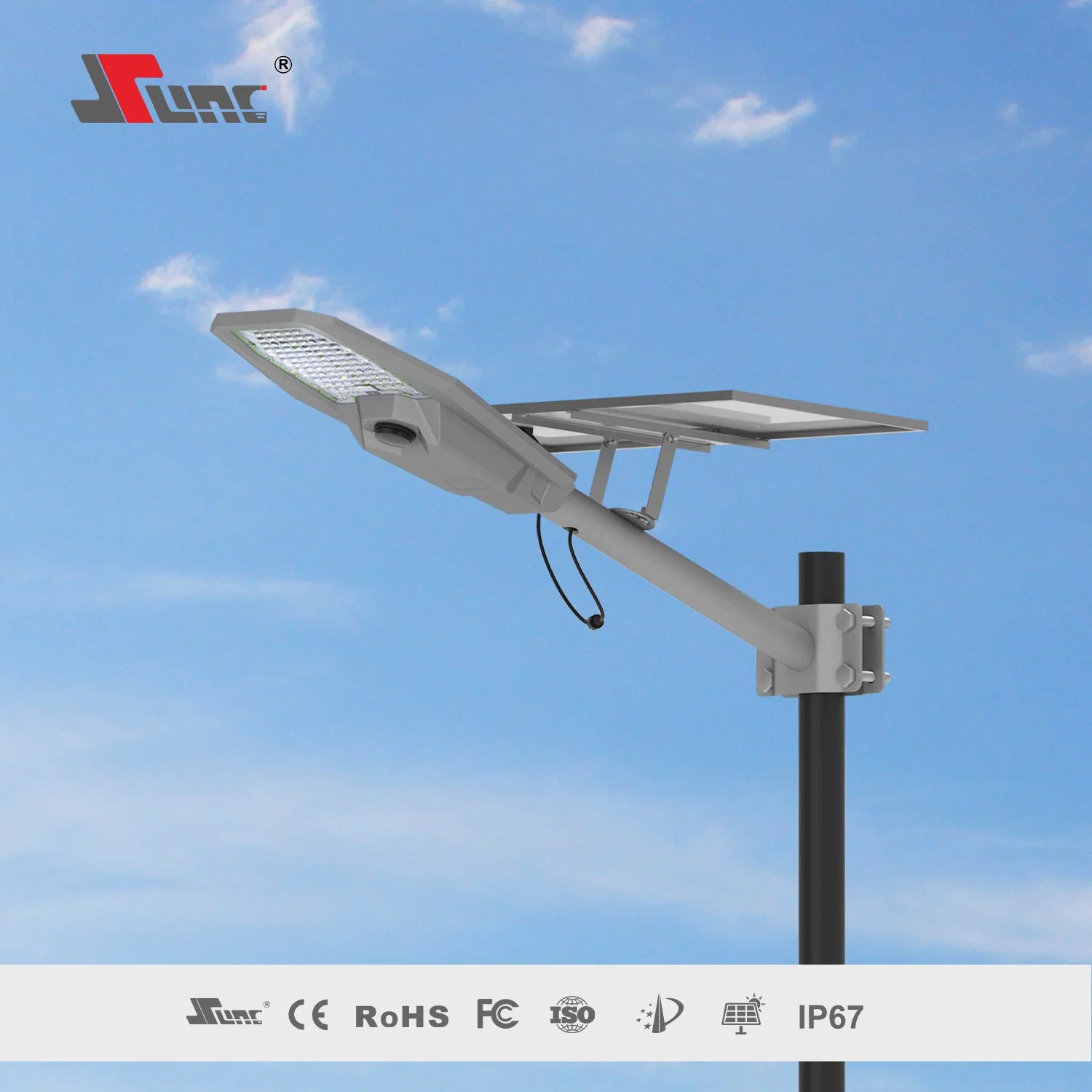 LED Solar Street Light-600W Easy for Installation with LiFePO4 Battery and 4V/50W Solar Panel High Charging Efficiency Solar Street Lights