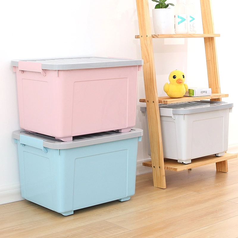 3410 Home Durable Clothes Sundries Plastic Storage Bin with Lid Space Organization