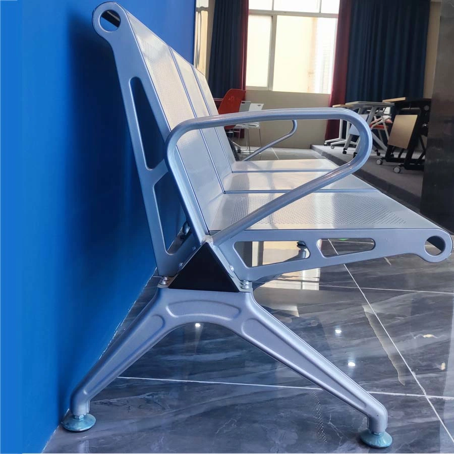 Public Furniture Visitor Steel 3 Seats Bench Airport Hospital Reception Waiting Chair