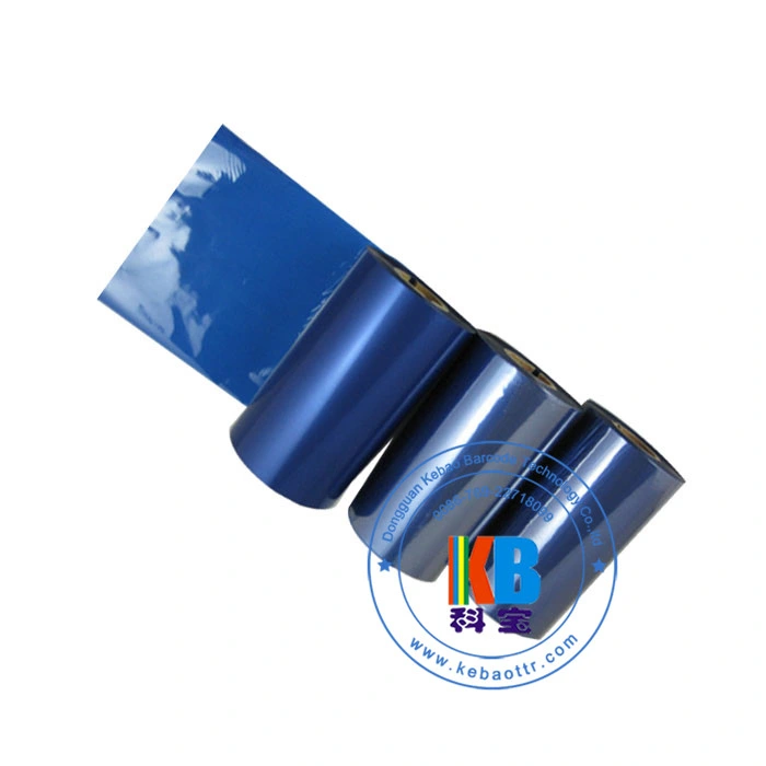 Barcode Printer Compatible Zebra Blue Resin Wax Ribbon for Label Printing