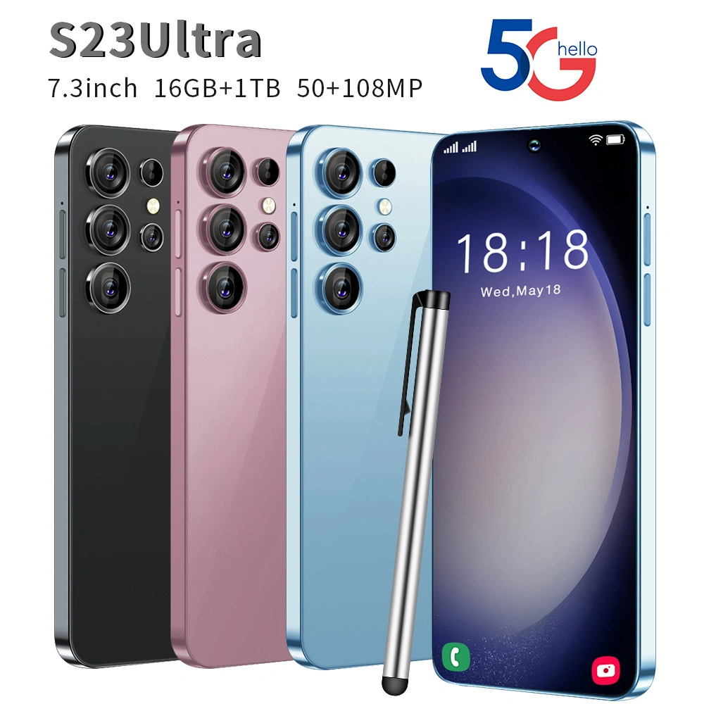 Mobile Phones Brand New Android Smart Phone S23 Ultra+ 2GB 16GB, 4GB 64GB, 8GB 512GB, 16GB 1tb Smartphone, OEM/ODM Ready in Stock