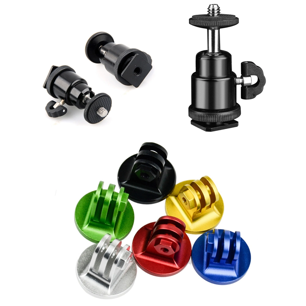 CNC Machined Turning Custom Alloy Aluminum Metal Ball Head Camera Double Head Base Mount Bracket