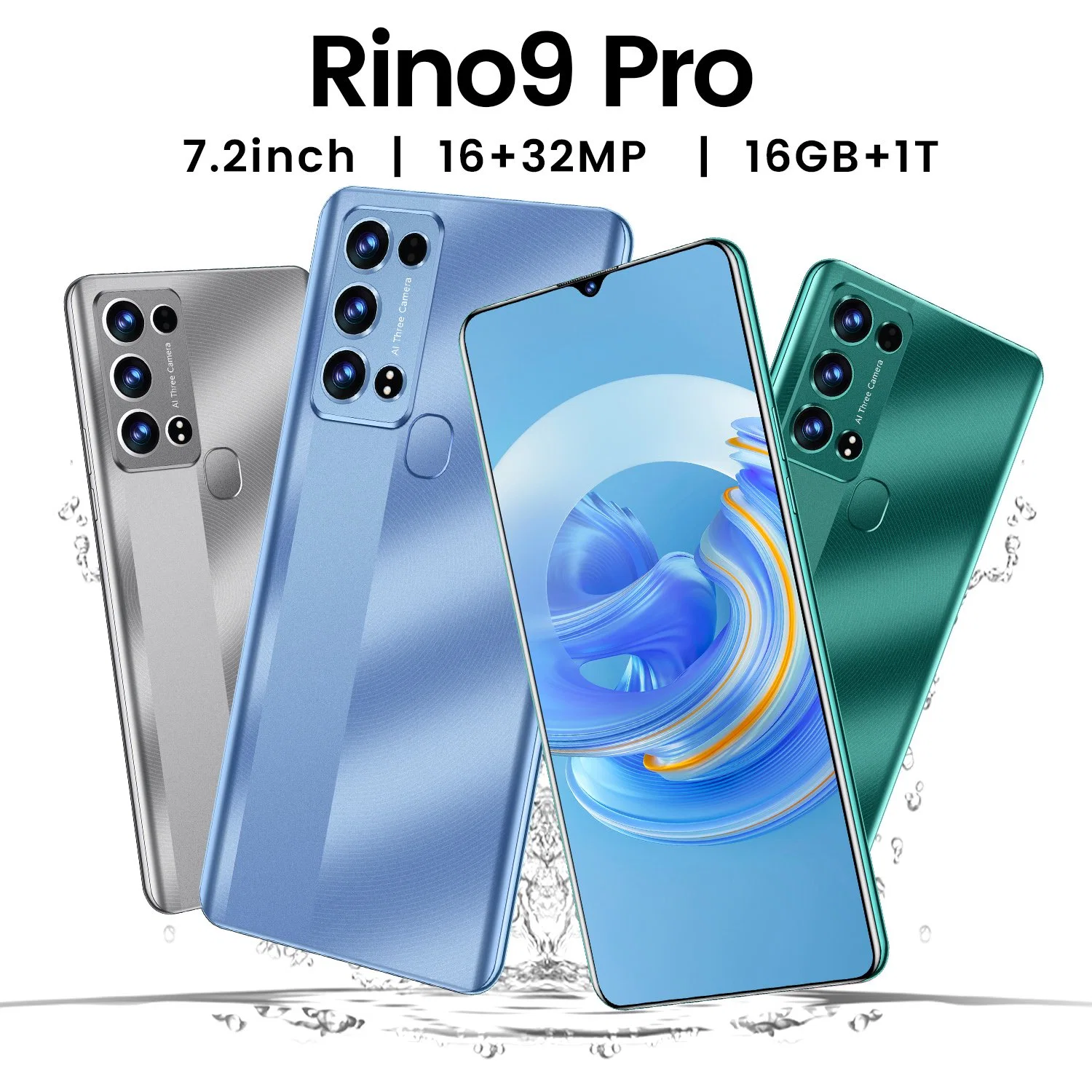 Wholesale/Supplier Original Brand New Smart Mobile Phone Model Rino9 PRO 5g Smartphone 3GB+64GB 1tb 7.2", Android Smart Phone, OEM/ODM Ready in Stock