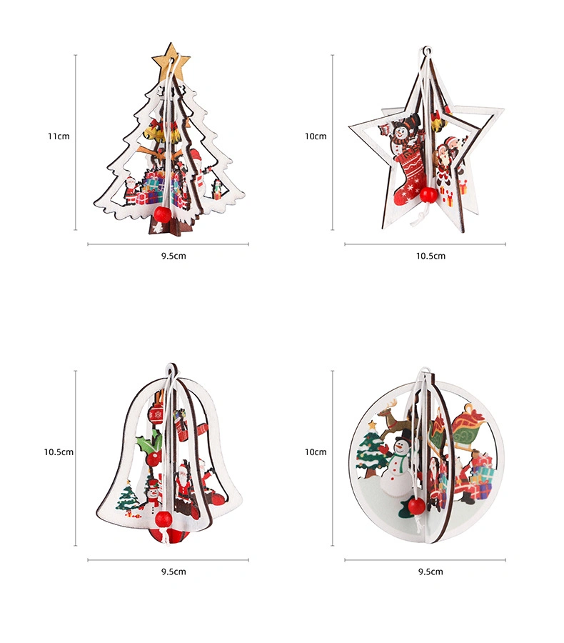 Custom Natural Beech Wood Promotional Christmas Decoration