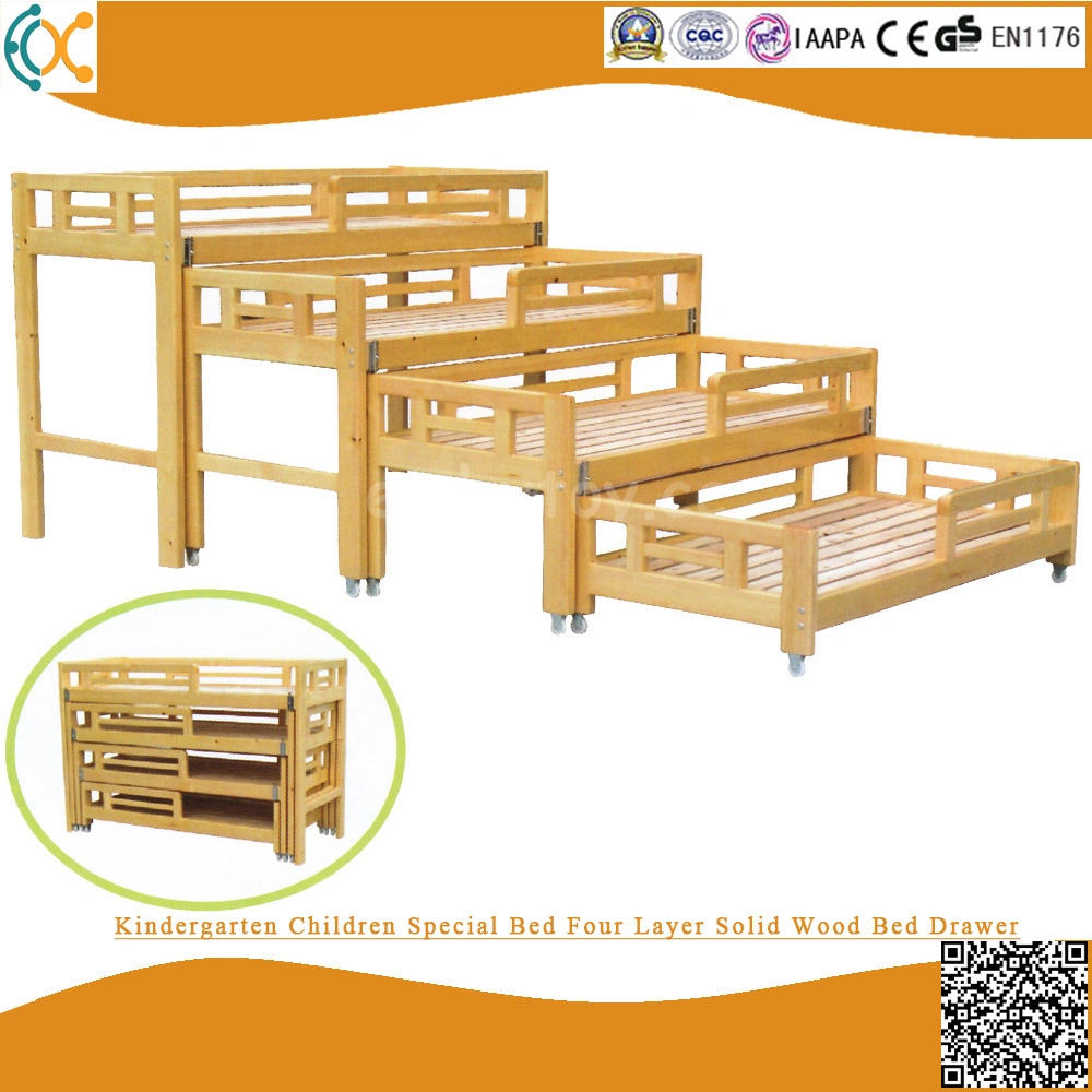 Kindergarten Furniture Kids Wooden Single Bed for Sale