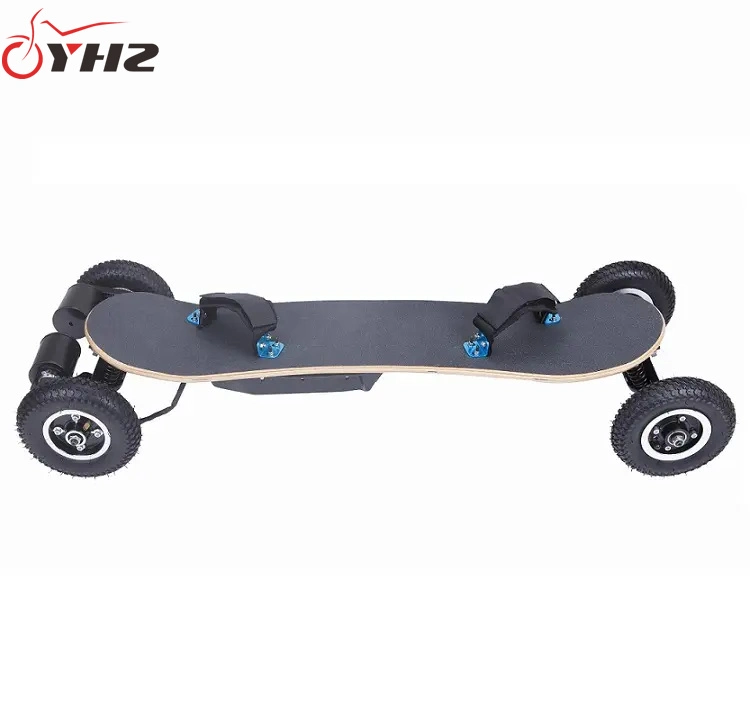 4-PU-Wheels Offroad Bamboo Skateboard with Remote Control Electric Skateboard