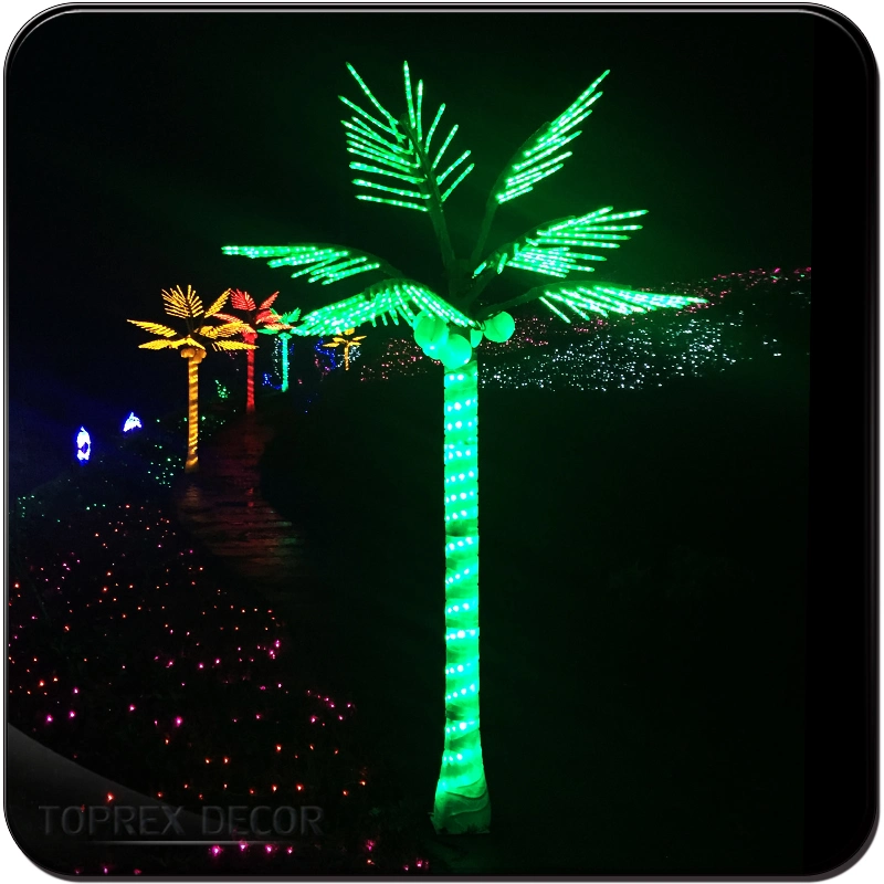 IP65 Customizable Outside LED Christmas Lights Garden Decorations Artificial Coconut Tree