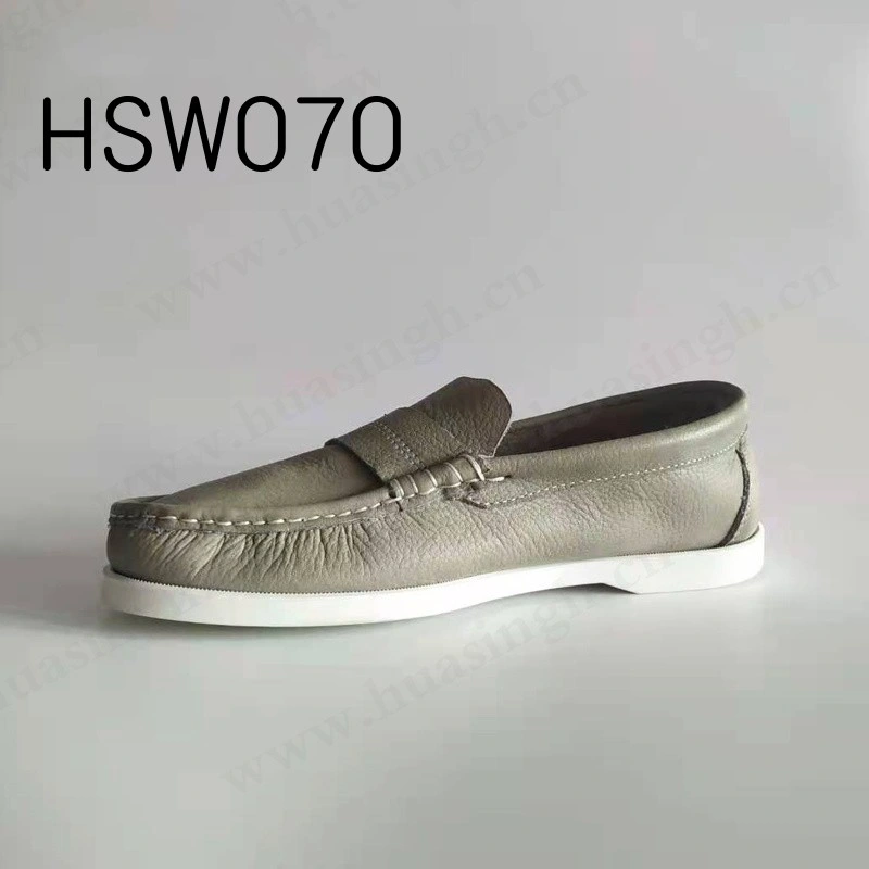 Gww, Hot Selling Easy Wear Comfortable Flat Peas Shoe Handmade Full Grain Leather Mask Style Green Penny Shoe Hsw070