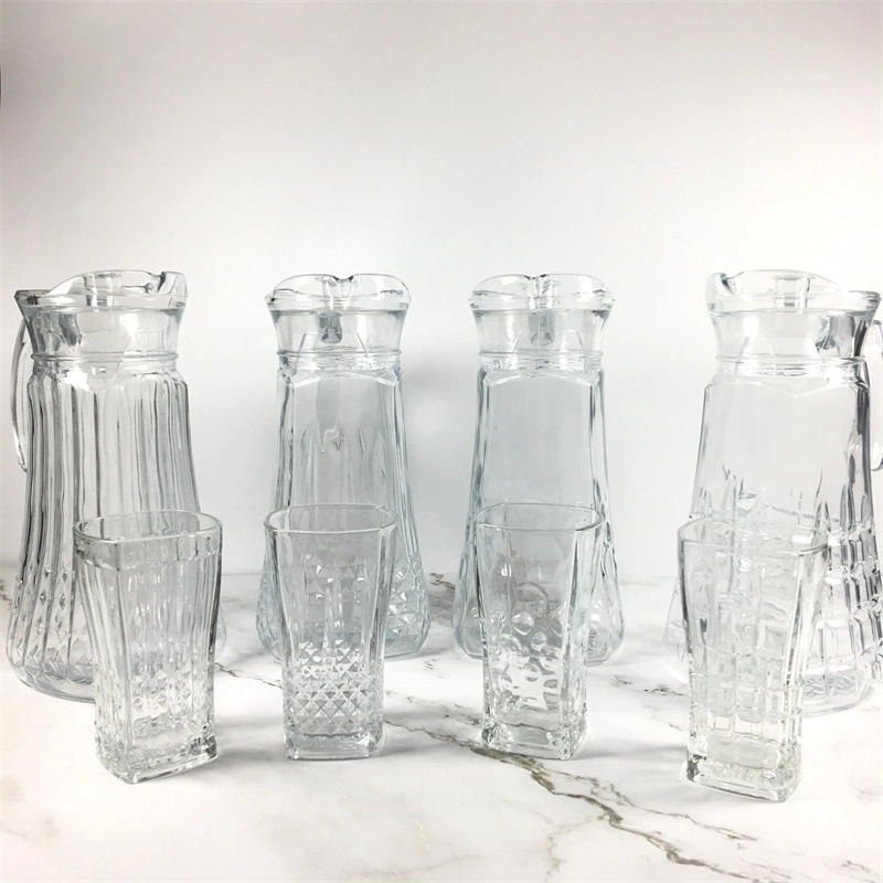 Garbo New Designs Transparent 7PCS Drinking Glassware Set Spraying Color with Jugs and Glasses