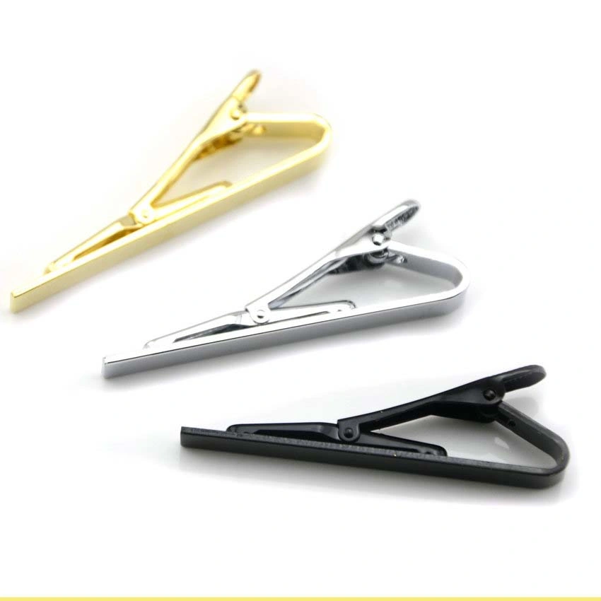 China Manufacturer Custom Metal Gold Sliver Black Nickel Plated Tie Bar Tie Clips for Men Ties