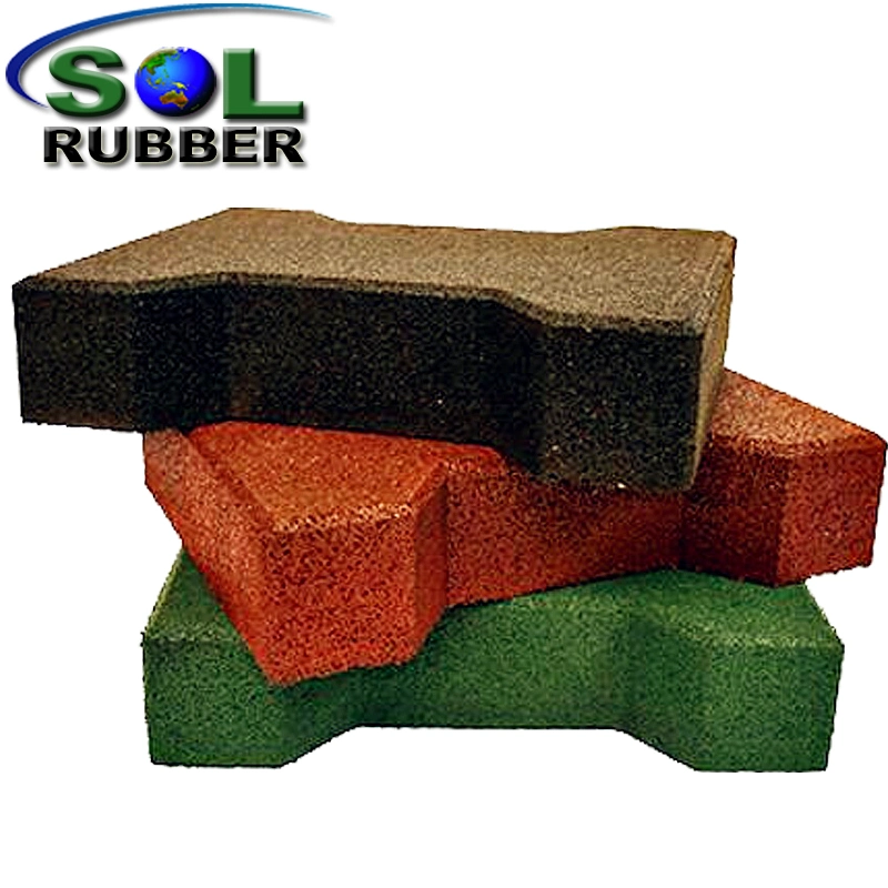 100% Recycled Interlocking Horse Barn Rubber Brick Pavers