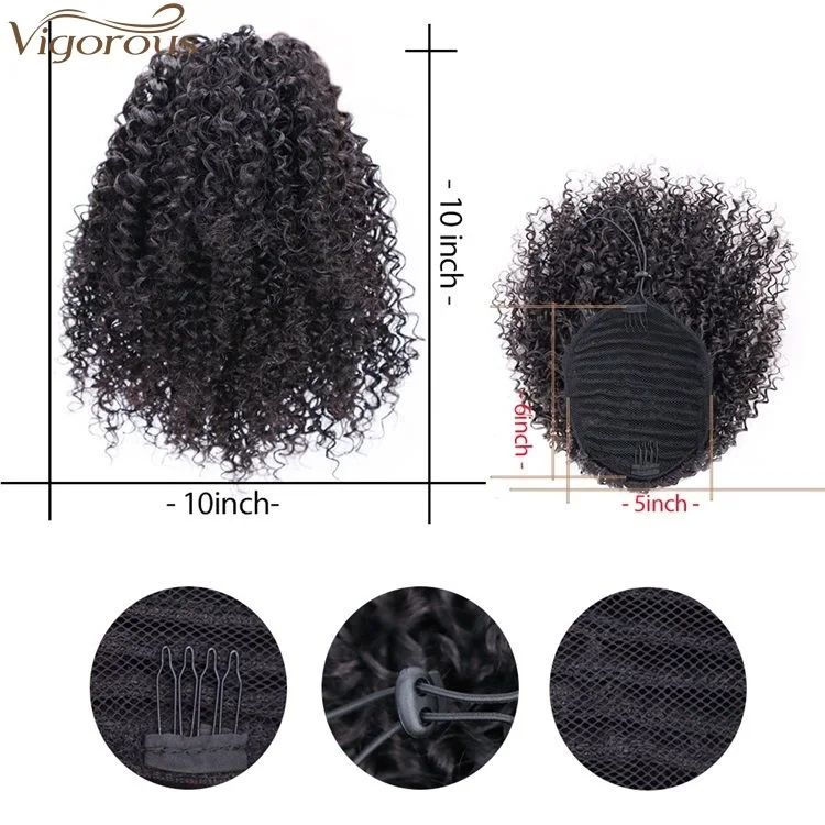 Afro Kinky Curly Hair Extension Synthetic Short Drawstring Ponytail Hairpiece