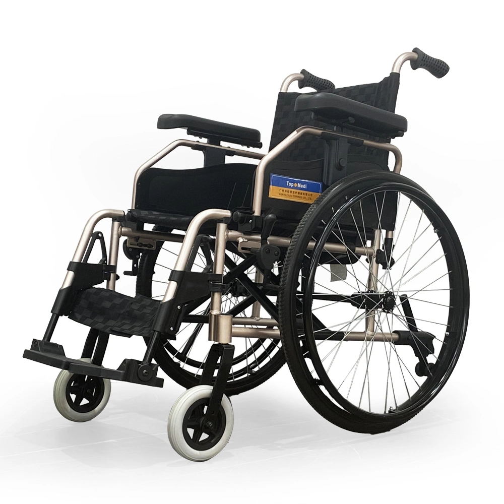 Aluminum Alloy Wheelchair with One Hand Operation for Hemiplegia