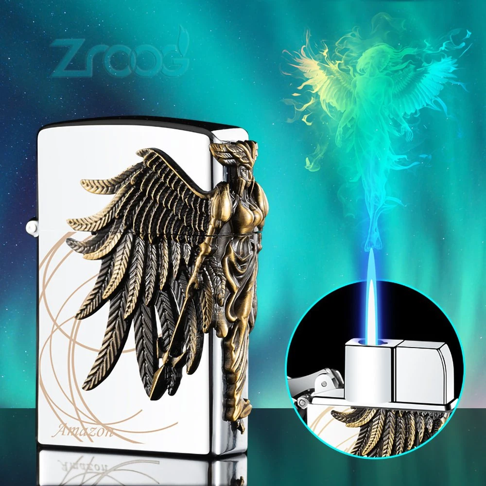 Antique Retro Wings Metal Creative Lighter Gifts for Collectors Friends Father