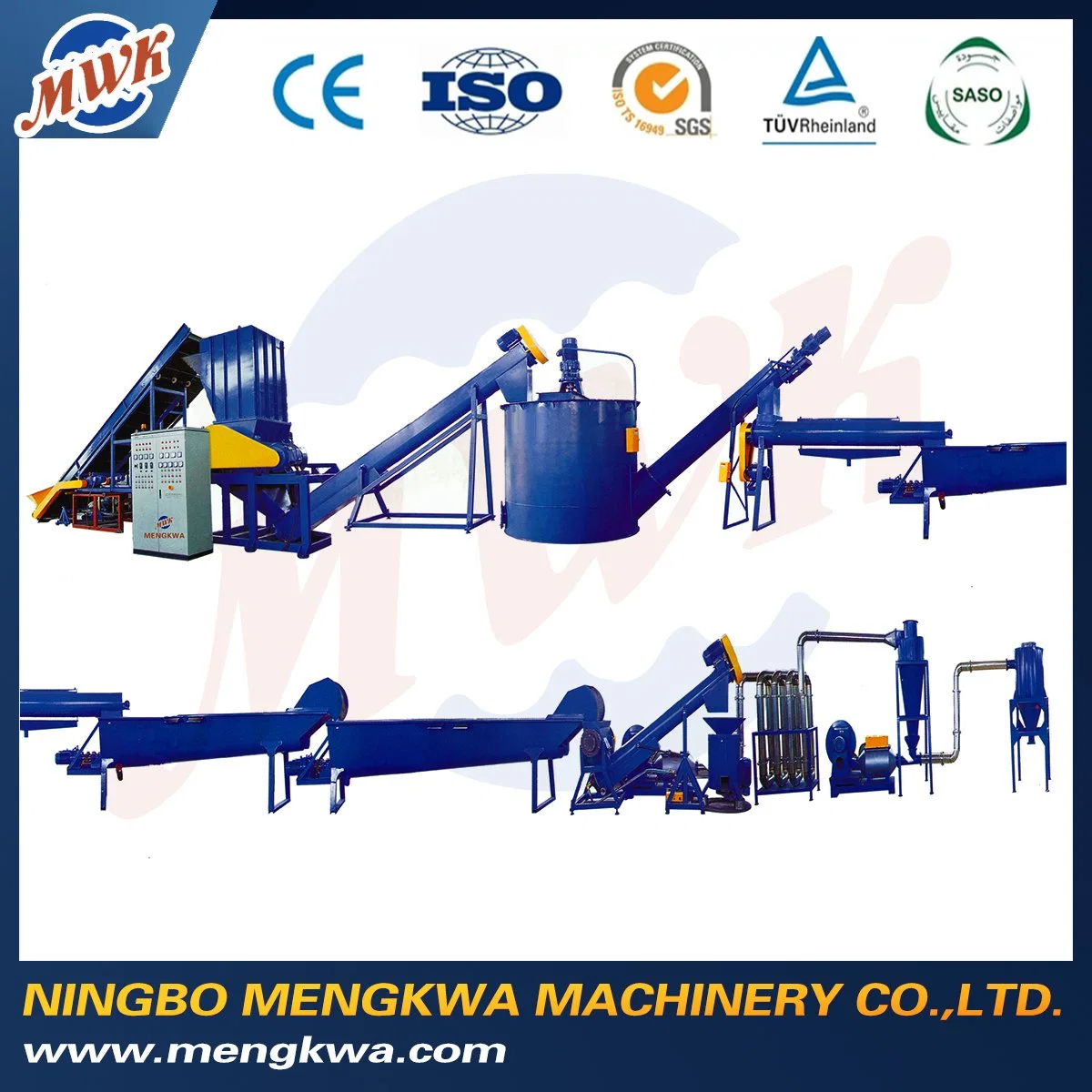 Pet Waste Bottle Crushing Washing Line Drying Recycling Granules Making Machine Line Pelletizing Line