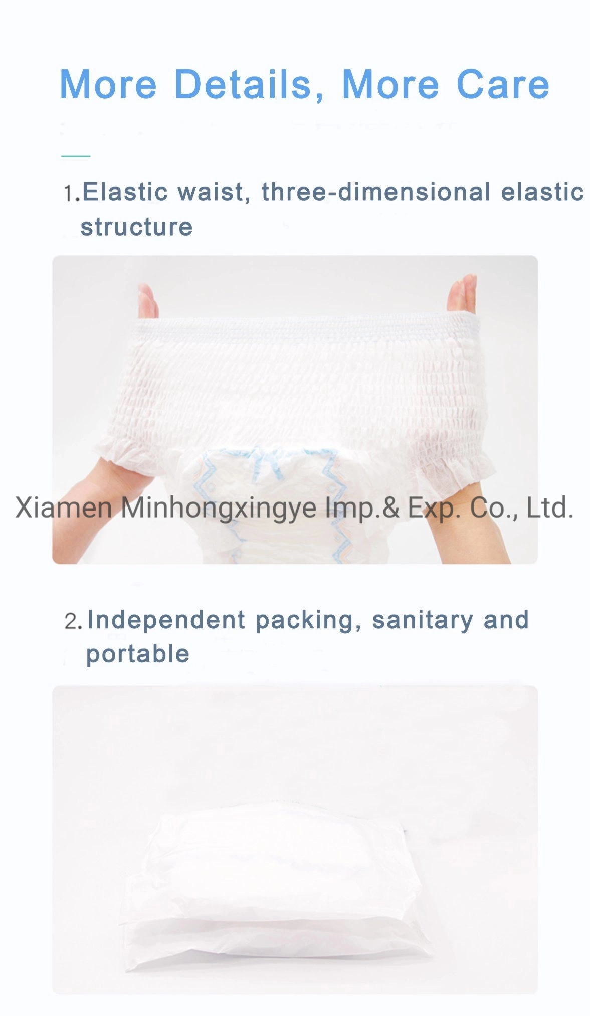 Disposable Organic Biodegradable Pants with Sanitary Napkin Pad