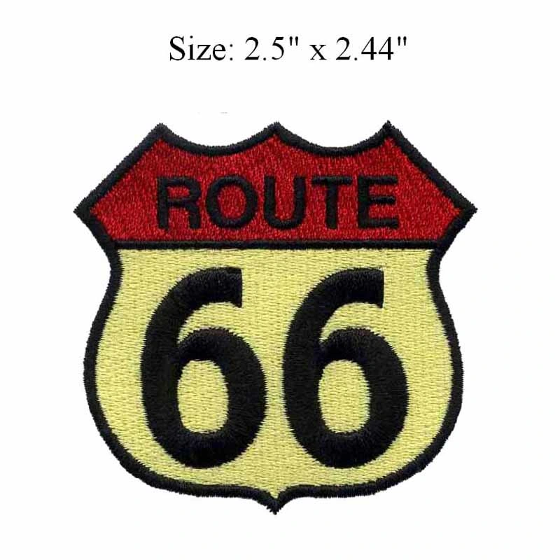 Los 66 pulgadas de ancho Ruta 2,5 Escudo Embroidery Patches para Chaquetas ropa