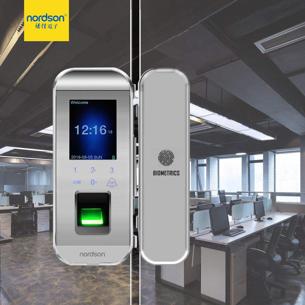 No Wiring Digital Keypad Password Hotel Office Door RFID Card Electronic Fingerprint Safe Smart Door Lock for Frameless Galss Door