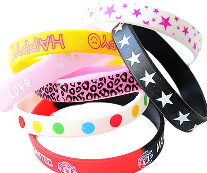 Customized Personalized Printed Logo Silicon Bracelet/Wristband for Events (YB-SM-01)