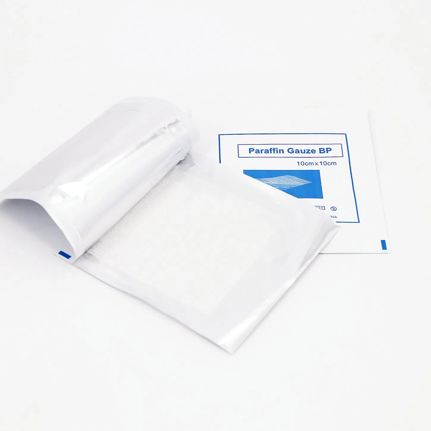 Medical Disposable Surgical Sterile 10X10cm 5X5cm Burn Mesh Swab Paraffin Gauze Dressing with CE/ISO