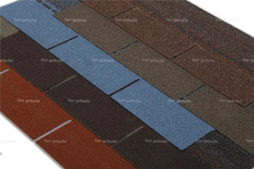 Material de construcción moderna de chips de piedra natural que cubre la fibra de vidrio tejas de asfalto Roofings