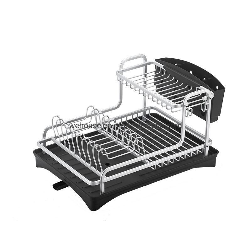 Soporte de plato de oro con barras de aluminio de Alambre Platos Cesta Mostrar Cesta de alambre de rack Almacenamiento Organizador de racks de secado