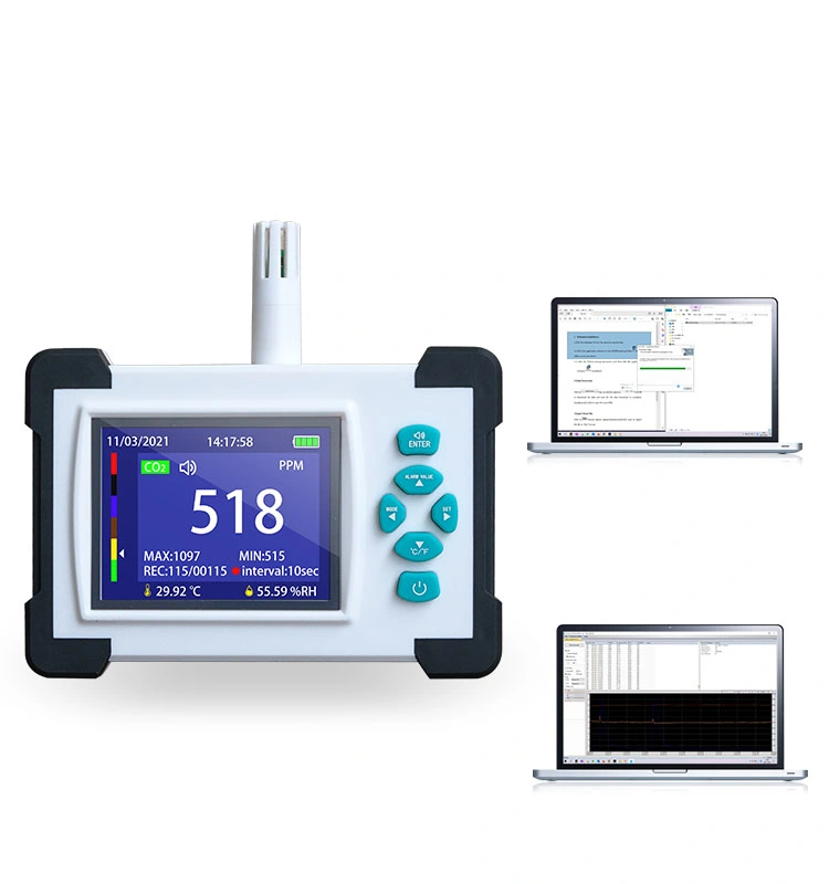 Monitor de la calidad del aire de humedad de la temperatura del sensor medidor de gas de dióxido de carbono