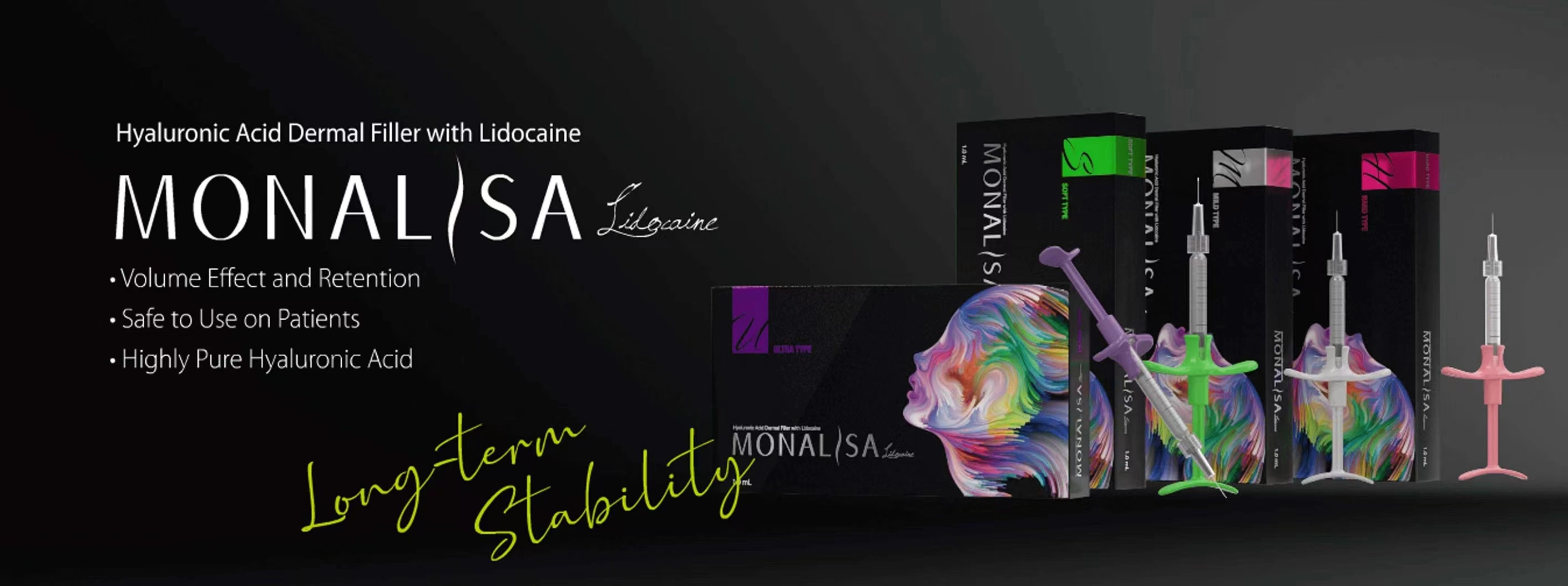 MonaLisa Lidocaina soutireuse Monalisa Cross-Linked acide hyaluronique soutireuse dermique avec Lidocai