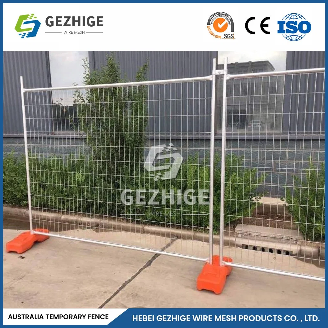 Gezhige Galvanized Australia temporal Fence 2400 mm X 2100 mm Tamaño del panel alambre temporal malla cercado China Fabricantes Construcción Sitio Cerca