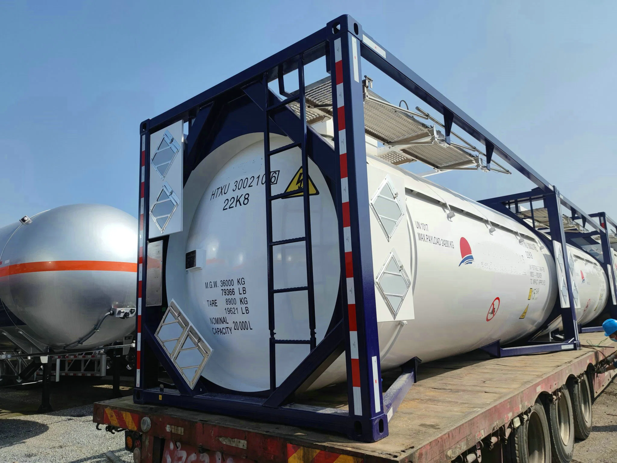 20kl T50 ASME Standard 20FT Liquid Chlorine Storage ISO Tank Container with BV Certificate and ASME U2 Stamp