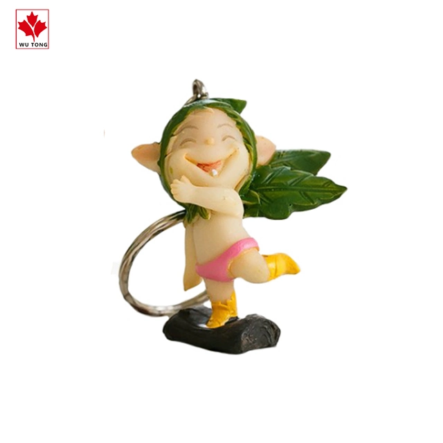 Vivid Figurine Crafts Resin Garden Fairy Figurine Keychain Promotional Gifts