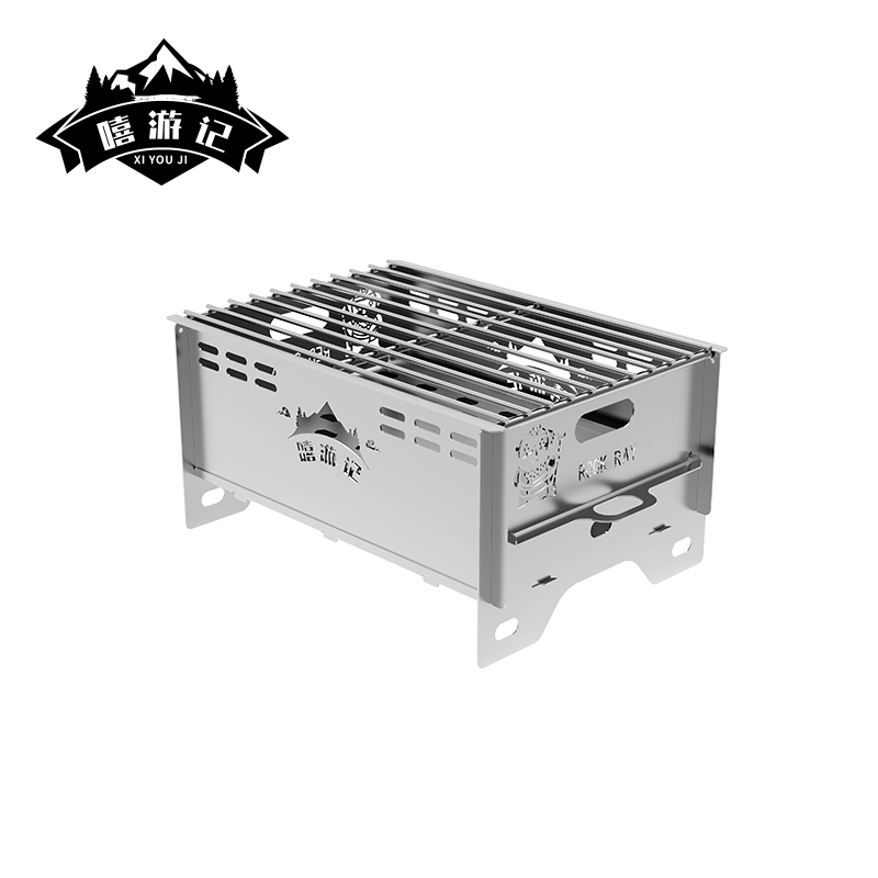 Travelling Portable Stove Barbecue Grill Folding Stainless Steel Charcoal BBQ Grill