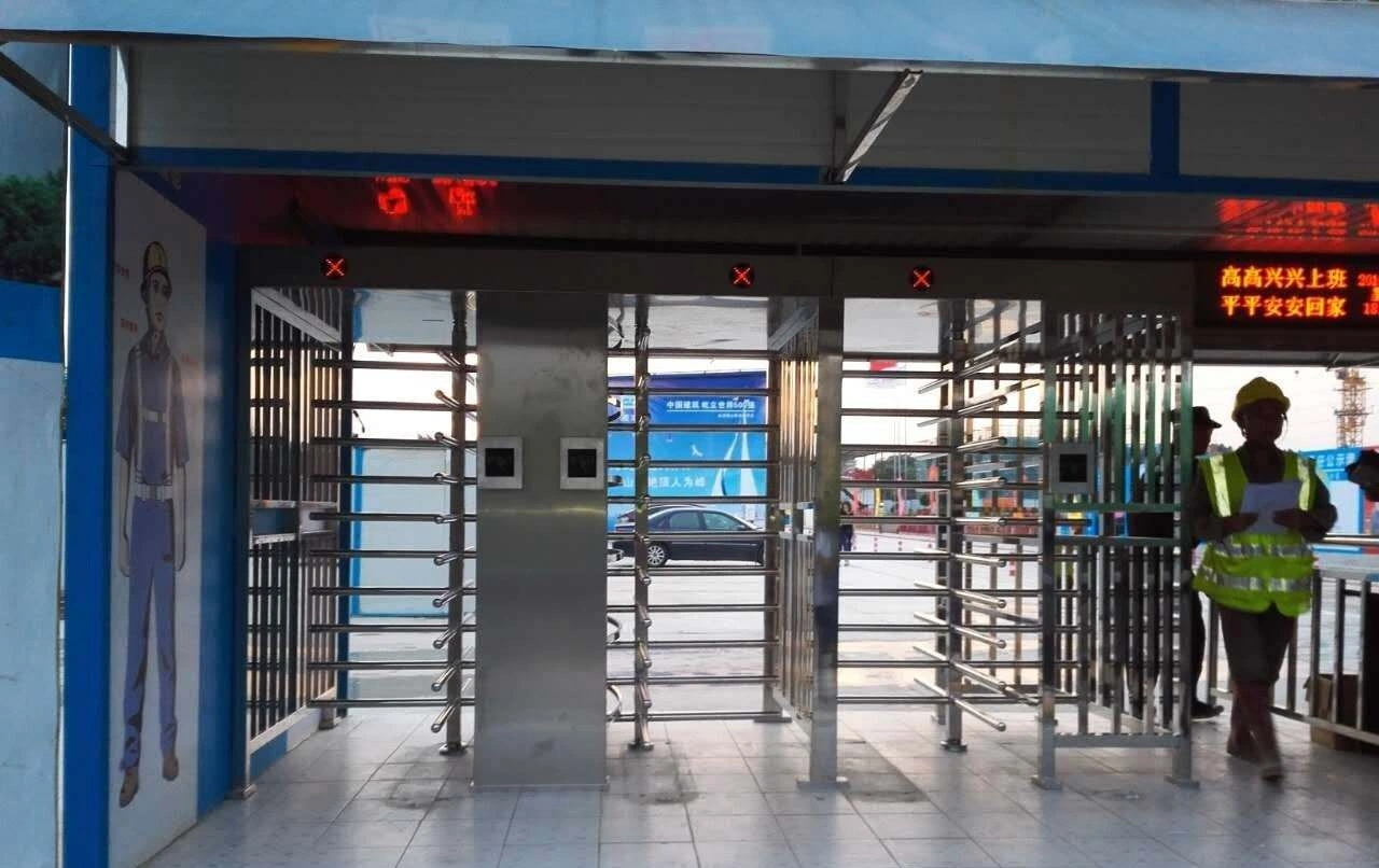 304 Stainless Steel Full Height Barrier Turnstile Gate with Face Recognition Device Entrance