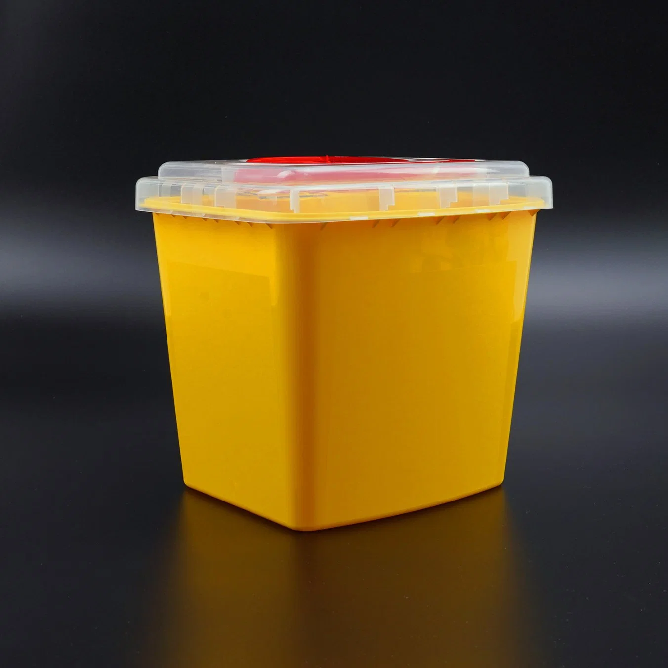 Disposable Sharps Container, 5L Medical Biohazard Waste Bin, Square Sharp Container