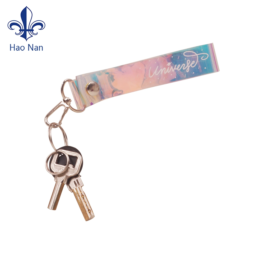 Hot Selling Custom Printed Holographic Anime PVC Keychain with Hook