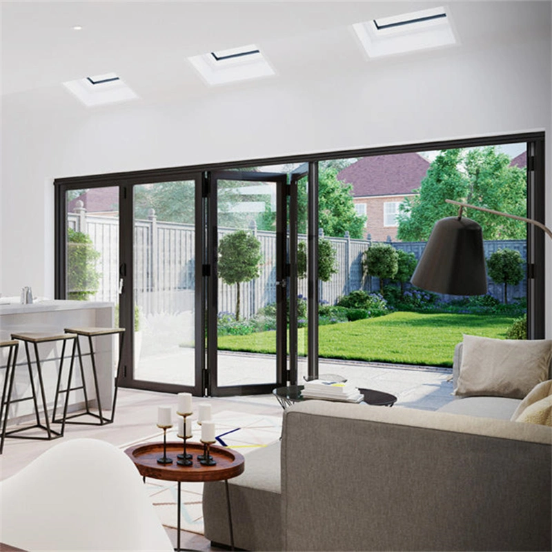 Australian Standards Patio Soundproof Tempered Glass Aluminum Folding Doors