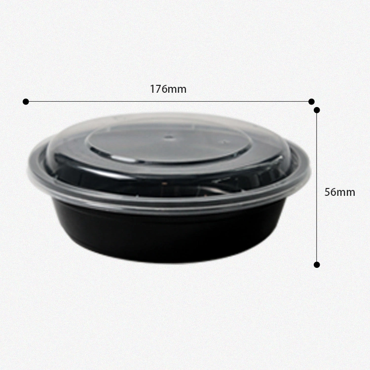 Customzied Color Disposable Plastic Takeaway Food Container PP 32oz Round Bowl with Lid