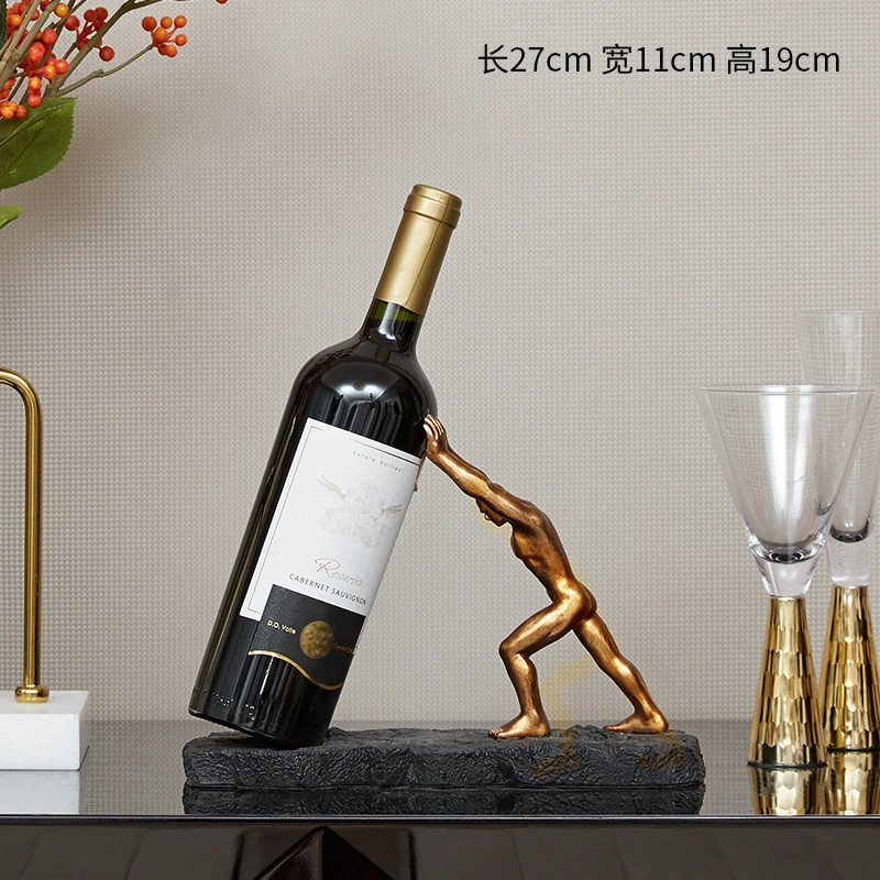 Hot Seller Resin Person Wine Bottle Holder Stand Bar Party Use