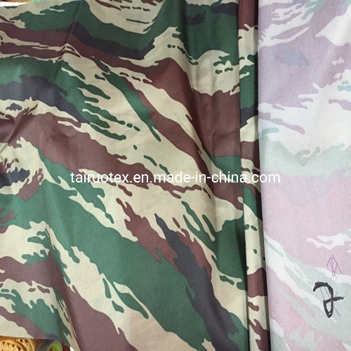 Camouflage Polyester Pongee with PU Coated Waterproof for Military Uniform Fabric