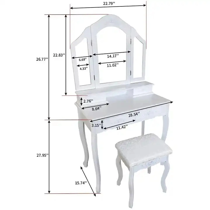 Mobiliario de dormitorio Vestidor Mesa con espejo