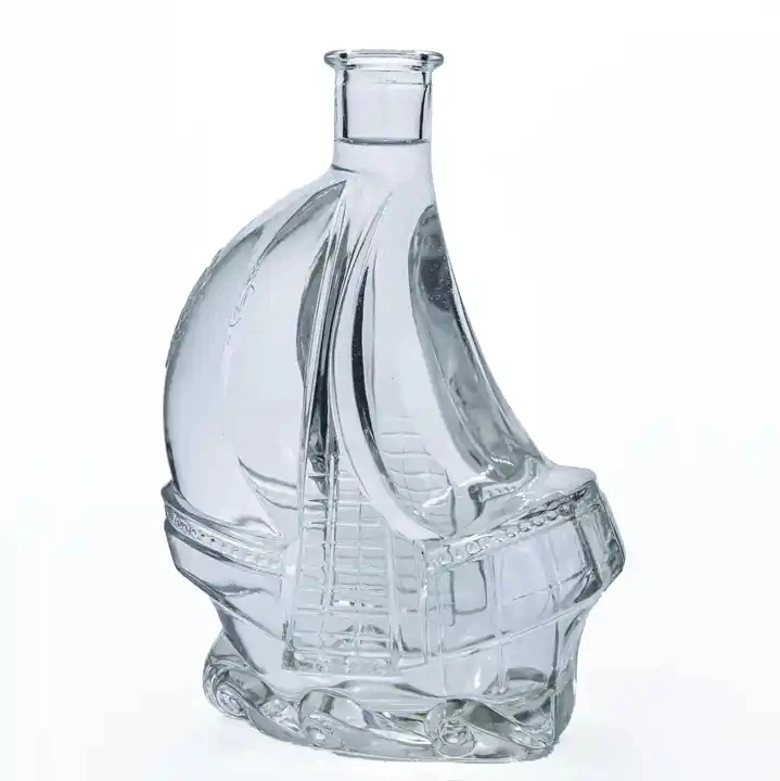 Fast Delivery Empty Round Bottle Transparent Whisky Vodka Bottle Packing Wine Vodka Whiskey for Vodka