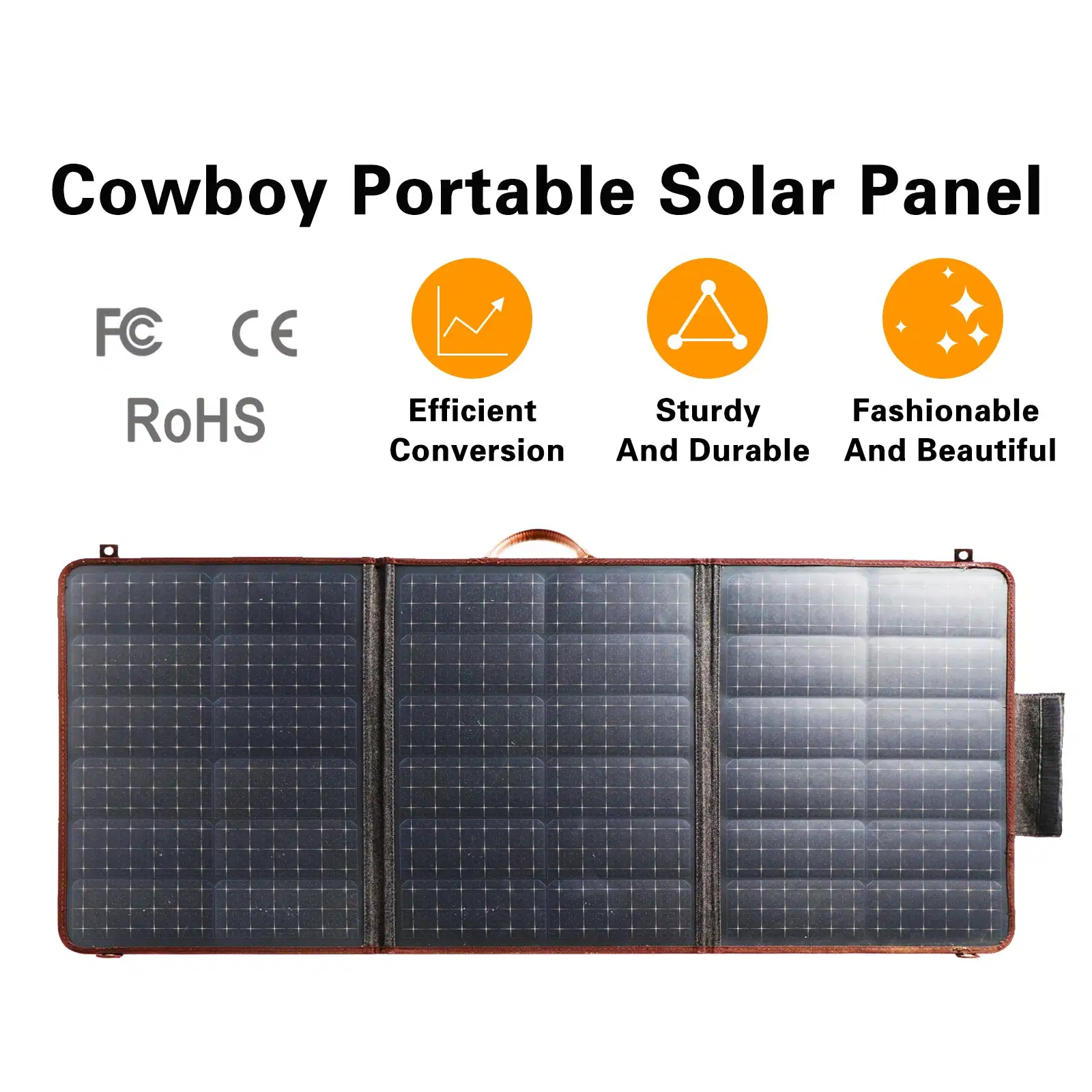 Monocristallin portátil 3 veces Nuevo Diseño del panel Solar Panel Solar de 100W Bolsa plegable USB para Generador solar