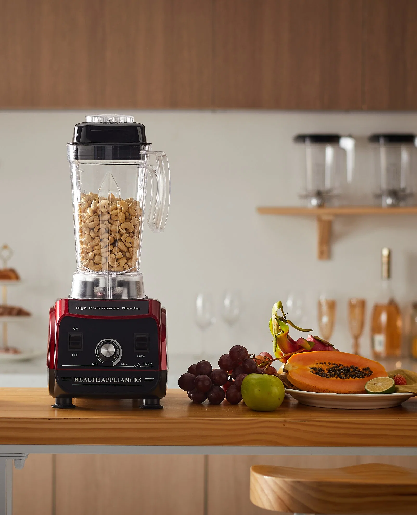 O OEM&amp;Manufacturer Novo Design Digital Eléctrico Liquidificador Smoothie Comercial bebida congelada Juicer tudo em um aparelho de cozinha em casa sem BPA