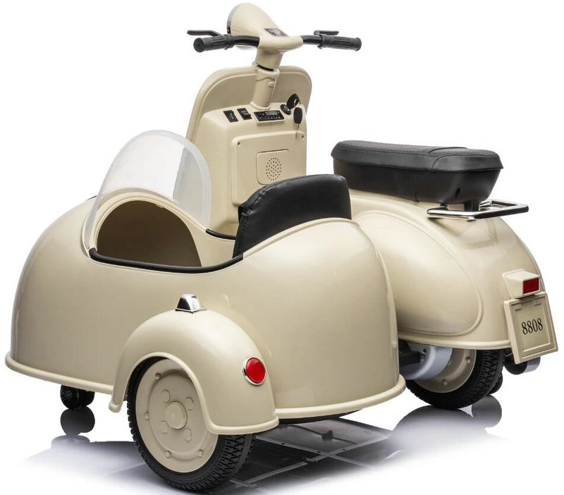 2023 Vespa مرخّص جديد ركوب الدراجة السيديلية ثلاثية العجلات براكب دراجة نارية كبيرة على لعبة دراجة بخارية الأطفال الكهربائية