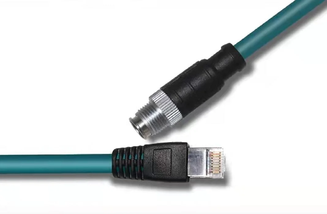 IP67 Industrial Ethernet Cable M12 X Coded to RJ45 Data Communication Cable M12 to RJ45 Patch Cable