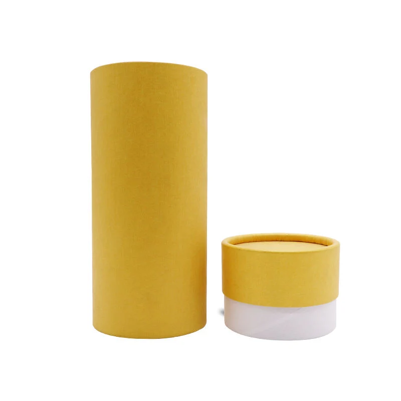 Customized Size Yellow Colorful Cylinder Box Food Container Packaging Cardboard Paper Tube