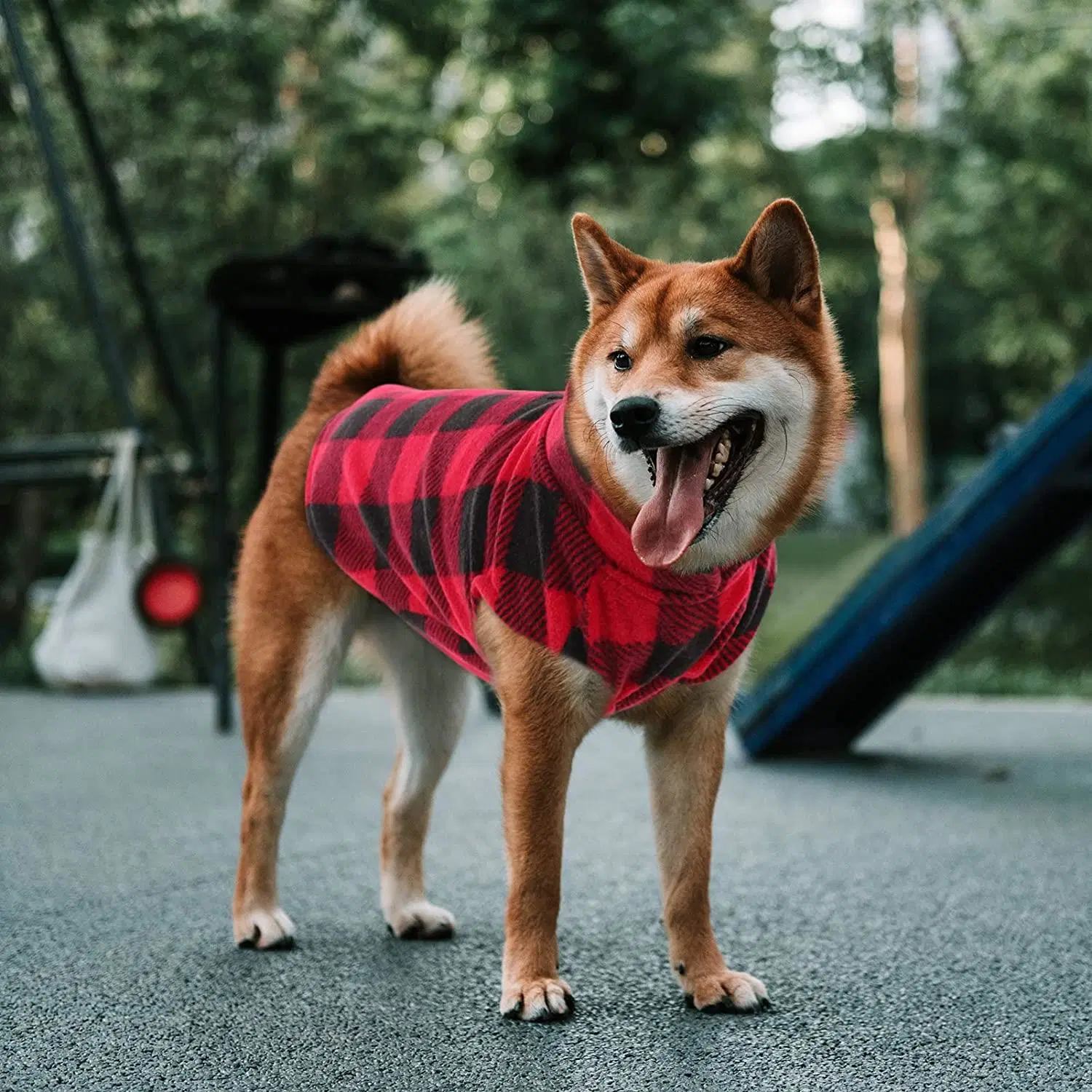 Flexibility Fashion Soft Tartan Fall Dog Plush Vest Pet Apparel