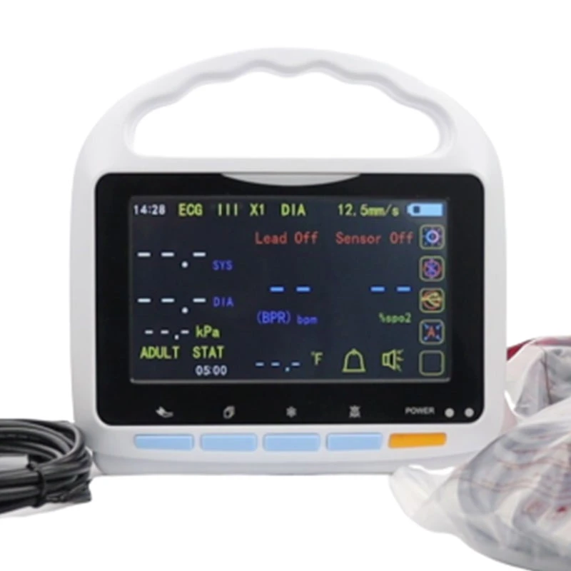 Patient Monitor with Parameters ECG NIBP SpO2 Pr Temp