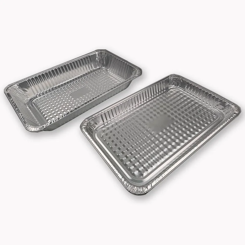 Desechables, la mitad de pan, contenedor de papel de aluminio de tamaño medio, menaje de cocina utensilios de cocina hornear tortas de lámina de pan, contenedor de envases de comida rápida con tapas de aluminio